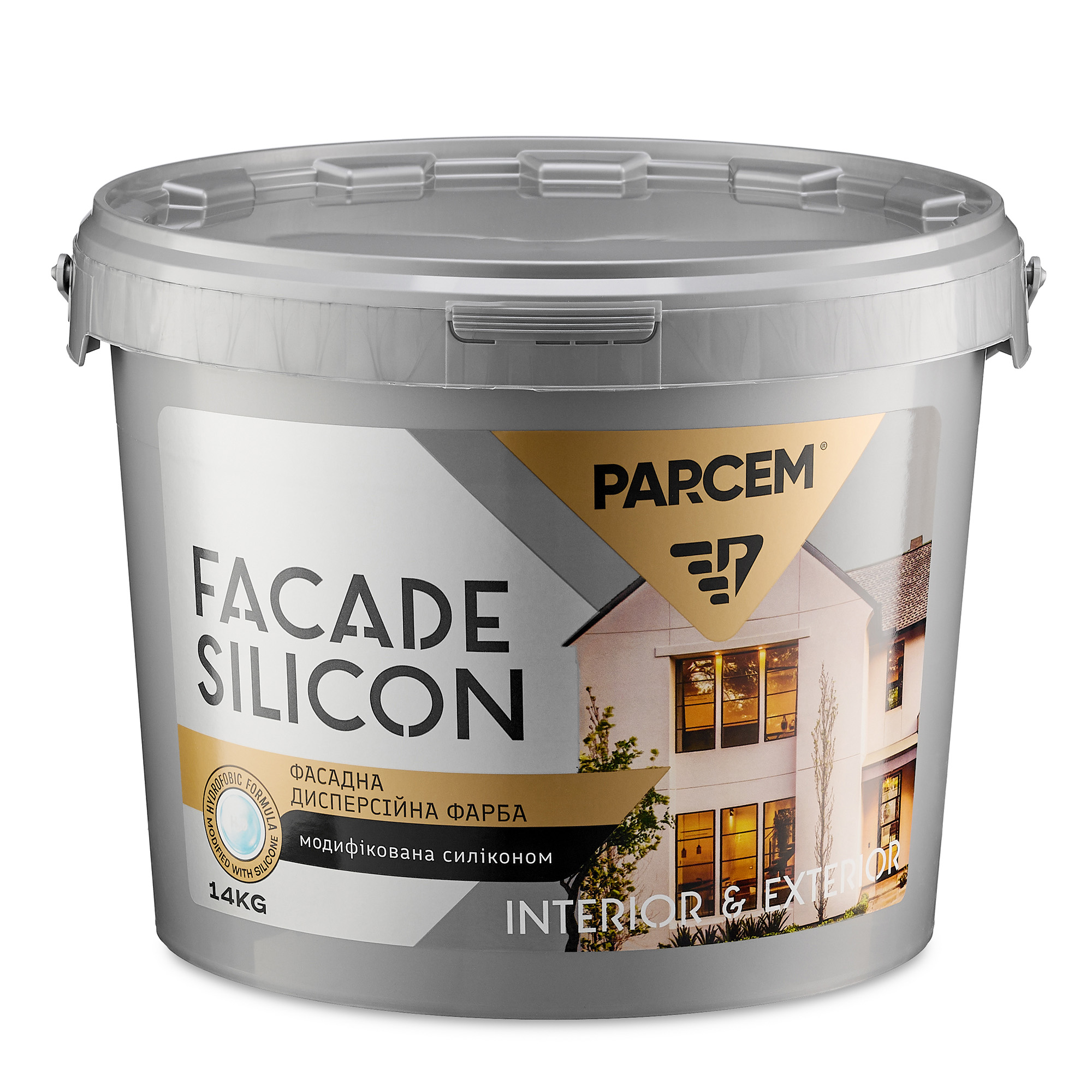 Фарба фасадна біла модифікована силіконом FACADE SILICON PARCEM 14кг